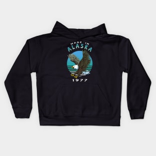 Flying Eagle - Made In Alaska 1977 Birthday Kids Hoodie